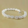 925 Sterling Silver Bracelet Zirconia Geometric Chain Linked For Women Charm Bangle Fashion Lucky Jewelry Gift Christmas