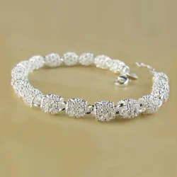 925 Sterling Silver Bracelet Zirconia Geometric Chain